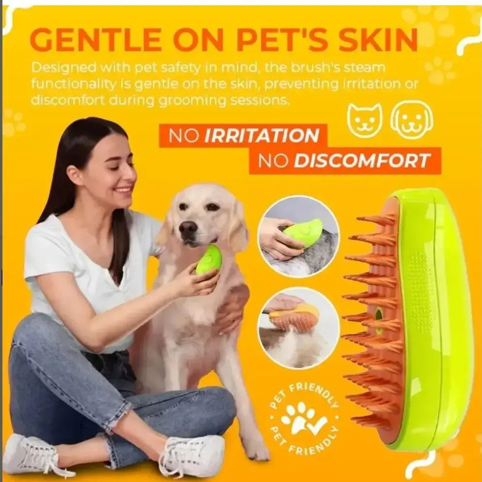 Pet Spray Brush – 2-in-1 Grooming & Detangling Tool for Dogs & Cats