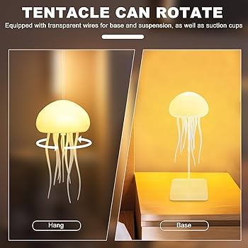 Best Rotating Jellyfish Lamp | LED Jellyfish Aquarium Night Light for Relaxation, Home & Office Decor