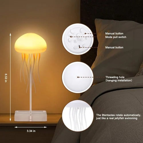 Rotating Jellyfish Lamp – Mesmerizing LED Aquarium Light for Stress Relief & Home Decor