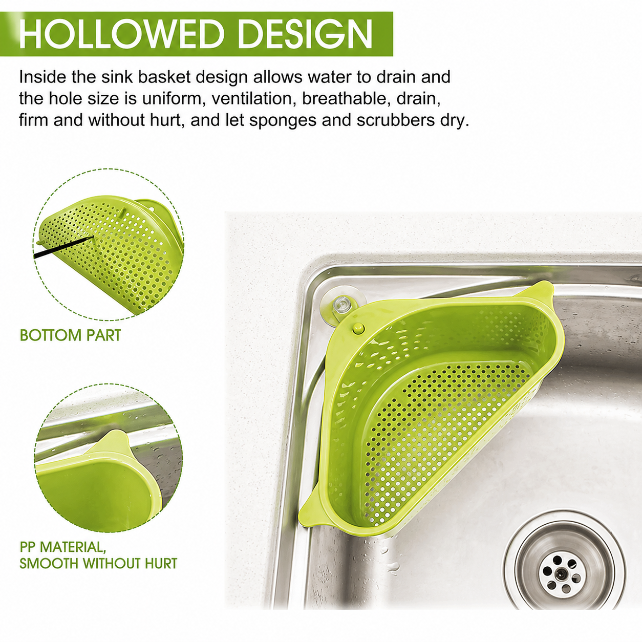 Kitchen Sink Corner Drainer Basket