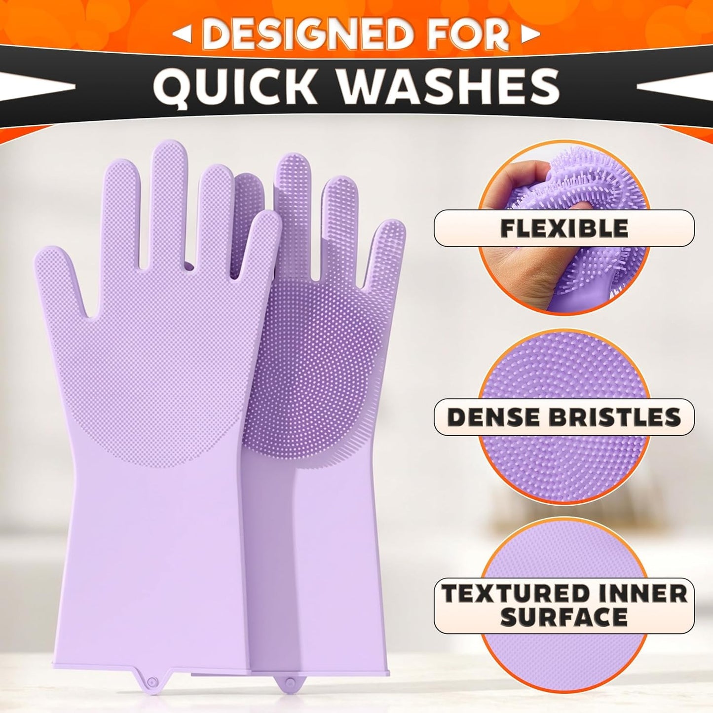Multipurpose Silicone Scrubber Gloves