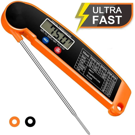 Digital Kitchen Food Thermometer – Instant Read Household Cooking Thermometer (Orange)
