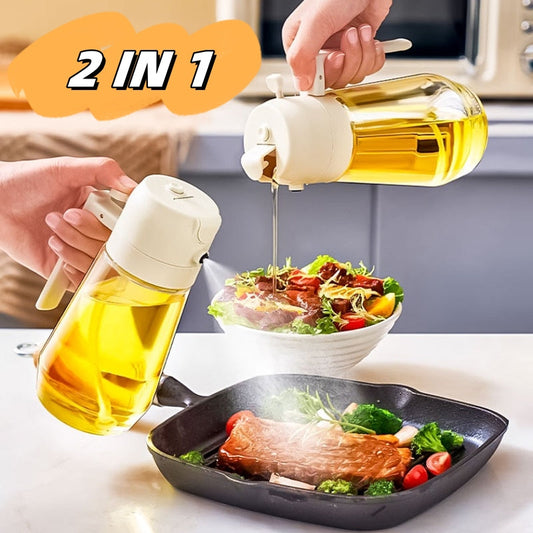 Alluxess 2-in-1 Oil Sprayer Bottle – Spray & Pour Control for Healthier Meals