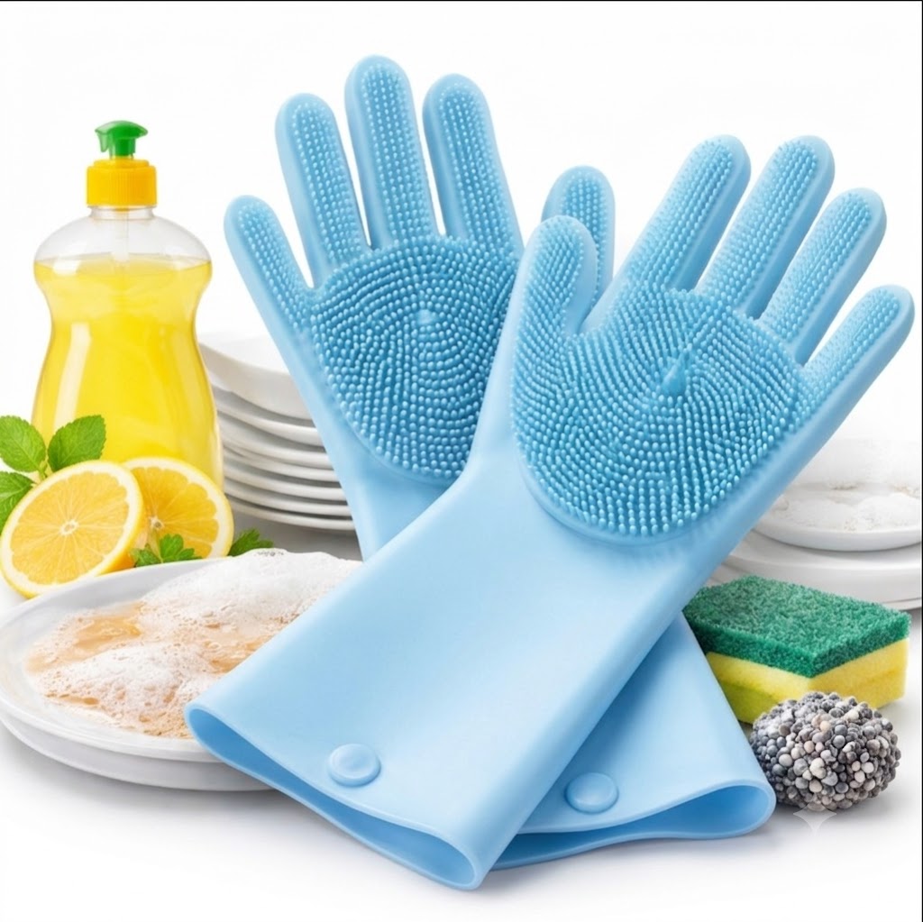 Multipurpose Silicone Scrubber Gloves