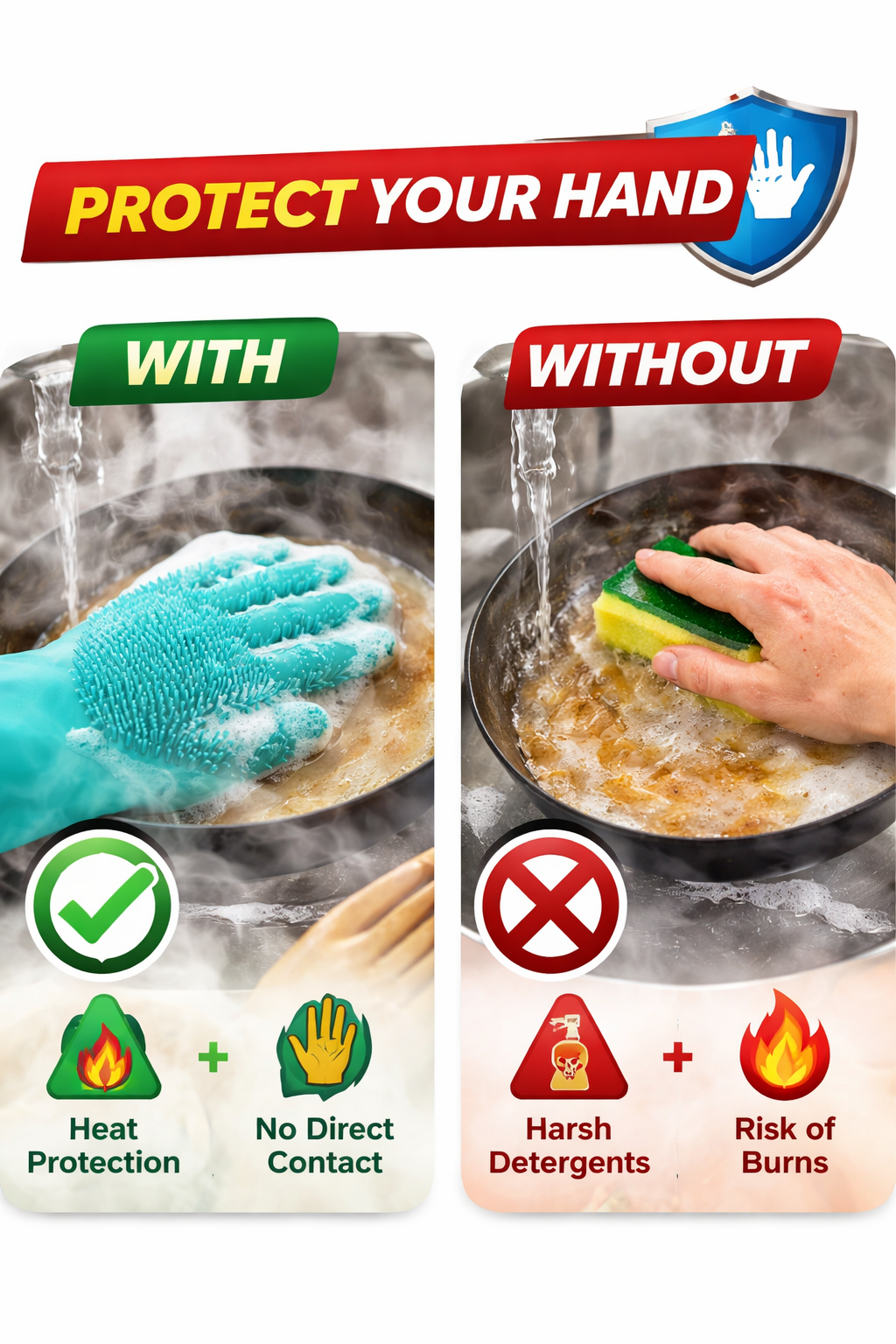 Multipurpose Silicone Scrubber Gloves