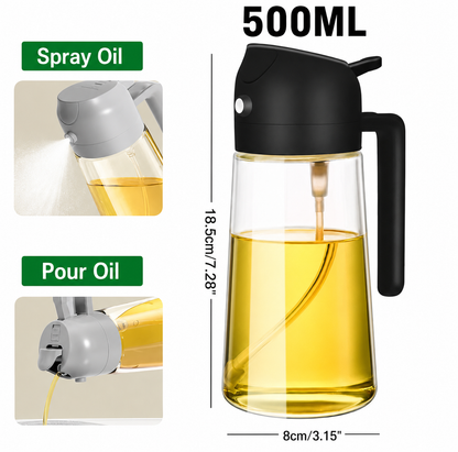 Alluxess 2-in-1 Oil Sprayer Bottle – Spray & Pour Control for Healthier Meals