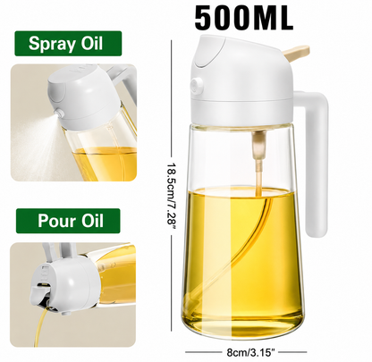 Alluxess 2-in-1 Oil Sprayer Bottle – Spray & Pour Control for Healthier Meals