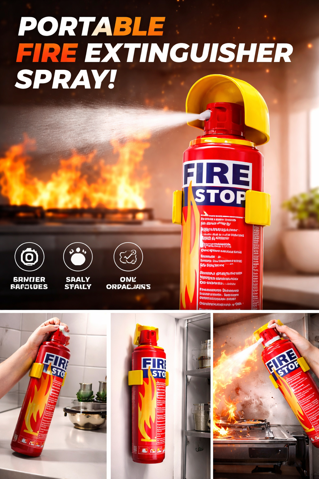 Portable Fire Extinguisher Spray Can