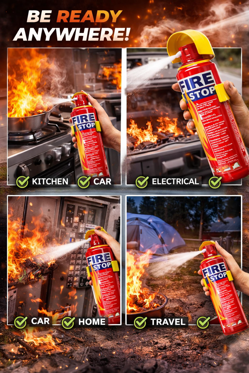 Portable Fire Extinguisher Spray Can