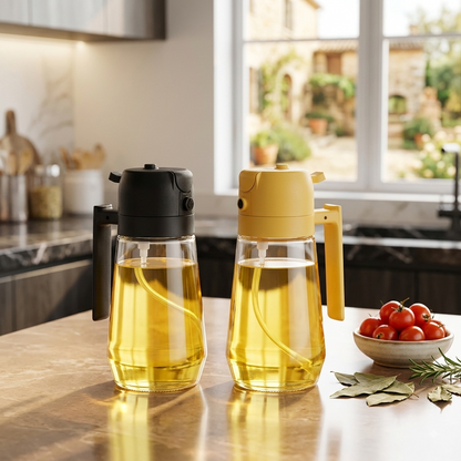 Alluxess 2-in-1 Oil Sprayer Bottle – Spray & Pour Control for Healthier Meals