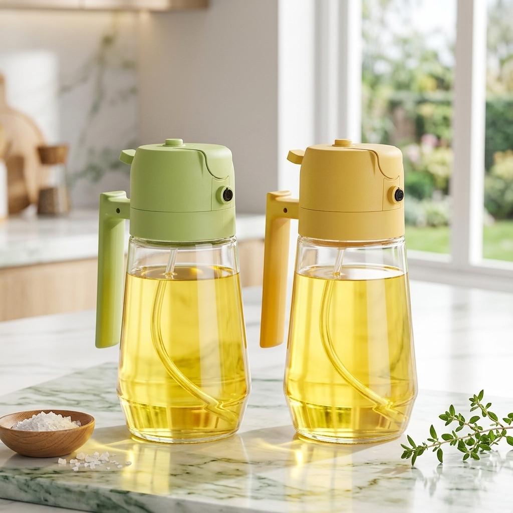 Alluxess 2-in-1 Oil Sprayer Bottle – Spray & Pour Control for Healthier Meals