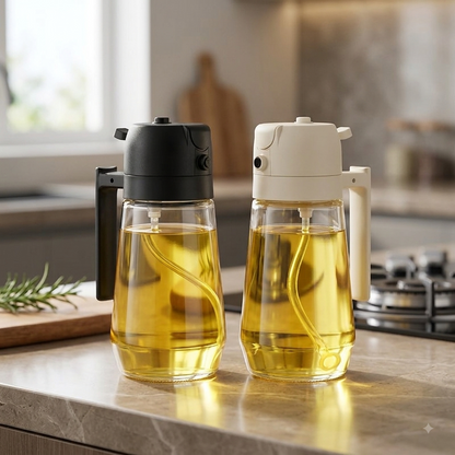 Alluxess 2-in-1 Oil Sprayer Bottle – Spray & Pour Control for Healthier Meals