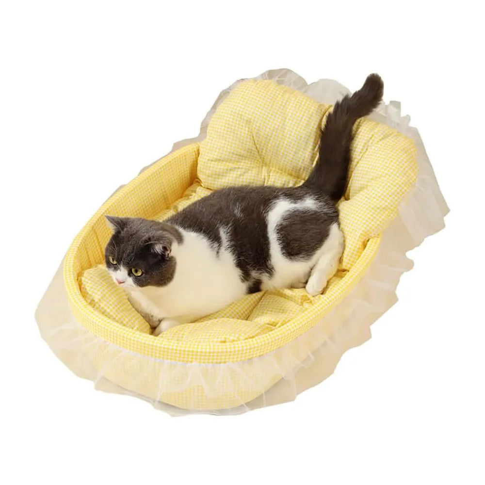 Cute Lace-Trimmed Pet Cat Princess Sofa Bed