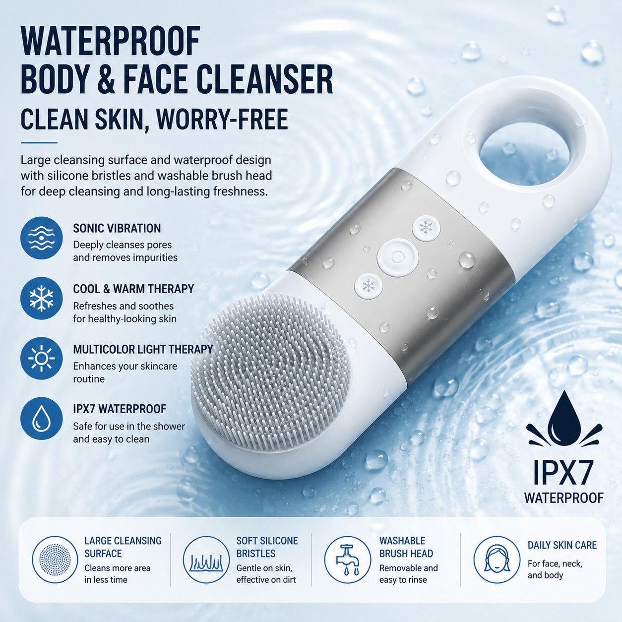 Silicone Sonic Facial Cleansing Brush