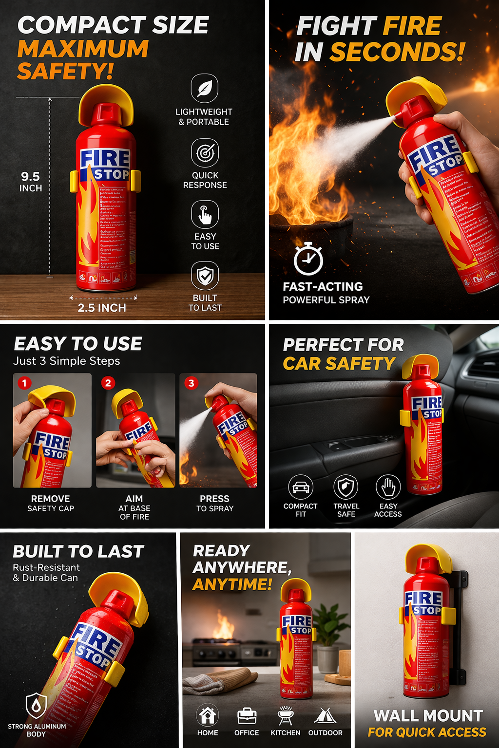 Portable Fire Extinguisher Spray Can