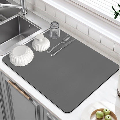 Dish Drying Mat With Plate Holder