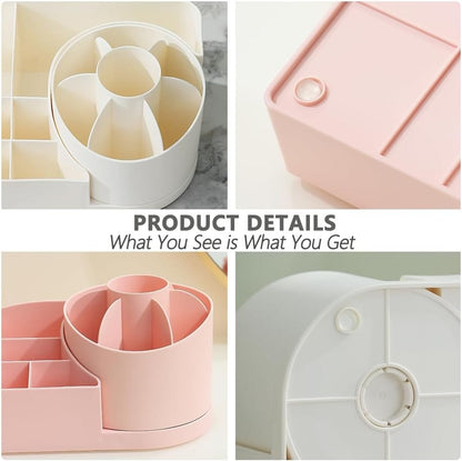 360° Rotating Desk Organizer Vanity Makeup Box