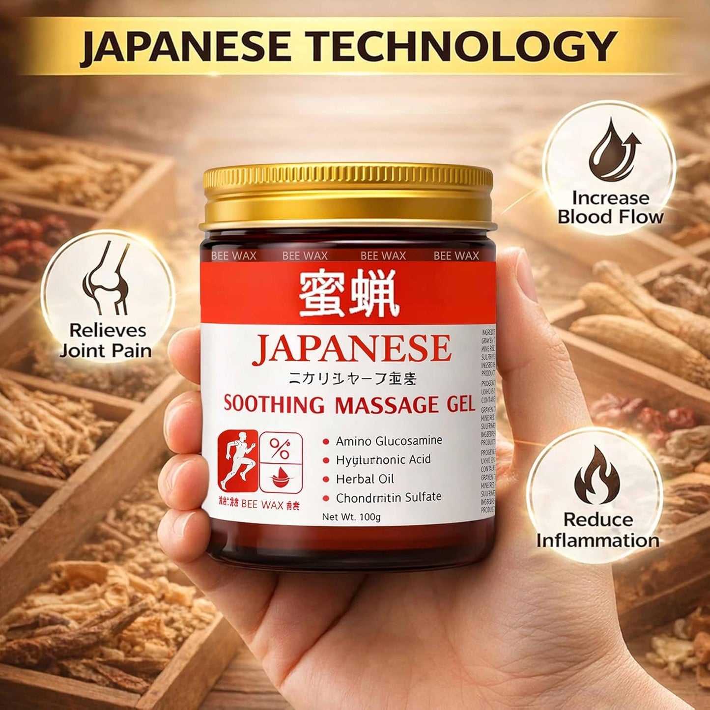 Japanese Pain Relief Massage Gel Pack of 2 Pcs