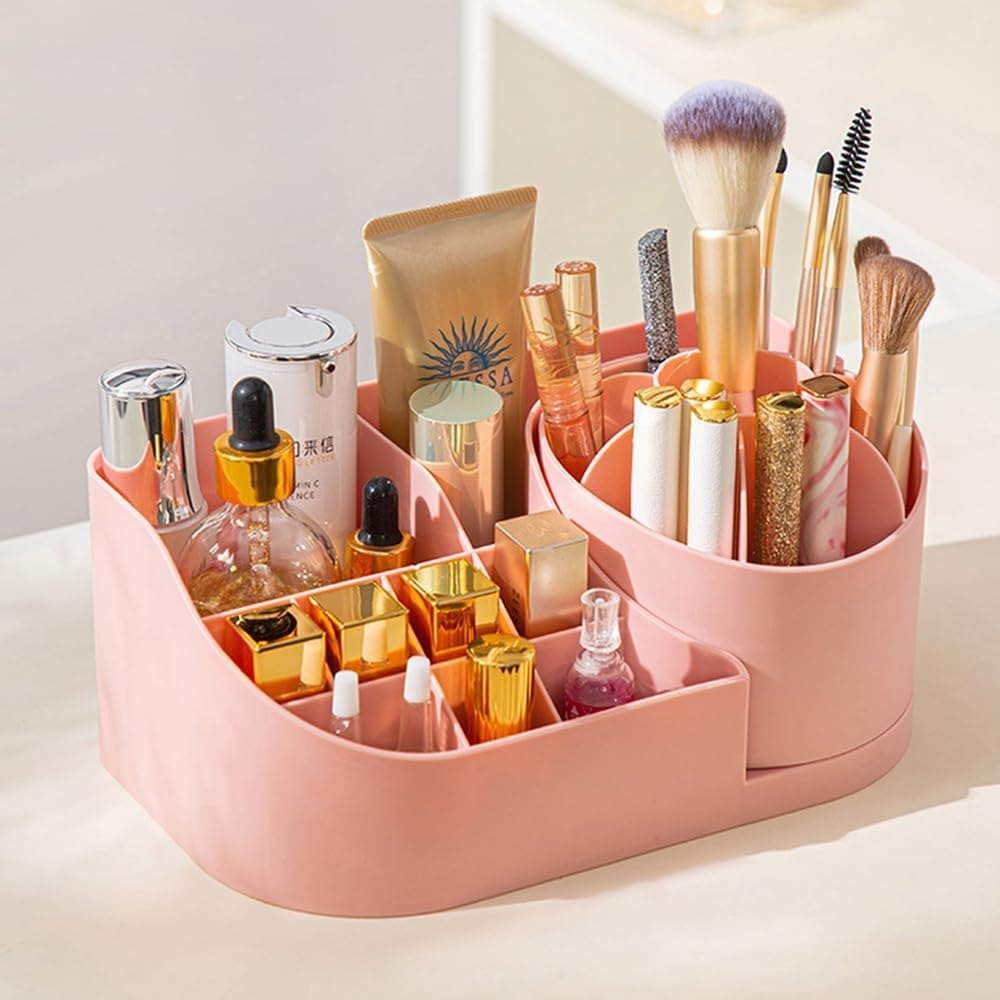 360° Rotating Desk Organizer Vanity Makeup Box