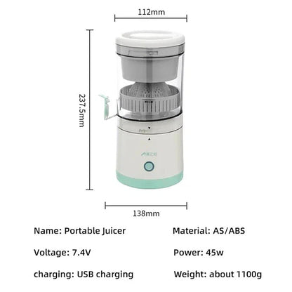 CitraFlow – Portable Rechargeable Citrus Juicer